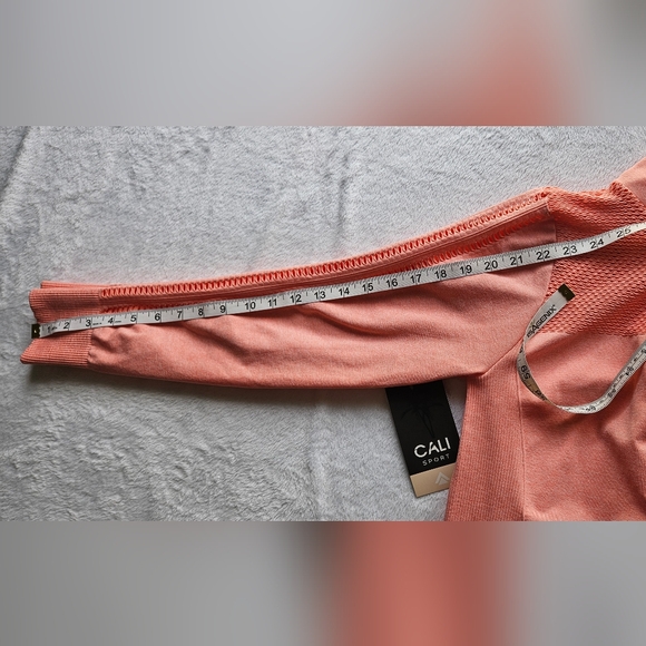 Cali Sport Full Zip Up Mesh Jacket Coral Knit Size Large NWT - Picture 8 of 8